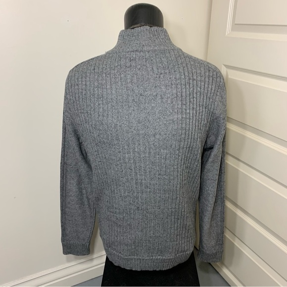 SIMONS Le 31 Gray Minimalist Contemporary Cotton Knit Zipper Sweater Hi Neck XL - Picture 6 of 11